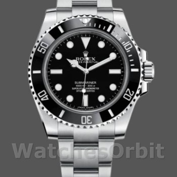 Replica Rolex Submariner 40 mm Uomo-114060-Acciaio inossidabile-Comparto nero Nero