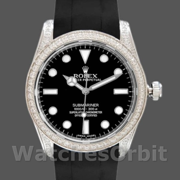 Replica Rolex Submariner 40mm Uomo-116610-Calrante nero-Cinturino in gomma nero