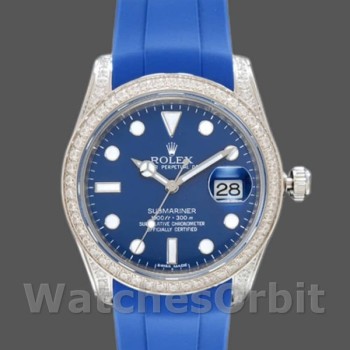 Replica Rolex Submariner 40 mm Uomo-116610-Calrante blu-Cinturino in gomma blu Blu