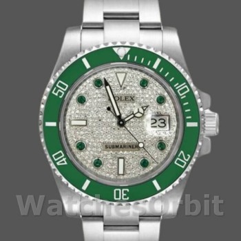 Replica Rolex Submariner 40 mm Uomo-116610-Contatore con pavé di diamanti-Automatico con pavé di diamanti