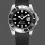 Replica Rolex Submariner 41 mm Uomo-126610LN-Cinturino in gomma nera-Calendario nero Nero