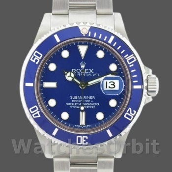 Replica Rolex Submariner 40mm Uomo-16610-Acciaio inossidabile-Ghiera blu-Comparatore blu Blu
