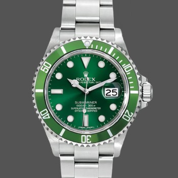 Replica Rolex Submariner 40mm Uomo-16610-Acciaio inossidabile-Comparto verde rifinito Verde