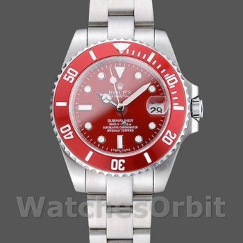 Replica Rolex Submariner 40 mm Uomo-16610-Acciaio inossidabile-Comparto rosso rifinito Rosso
