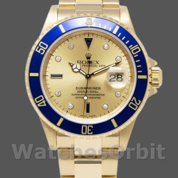 Replica Rolex Submariner 40mm Uomo-16618-Dal quadrante oro giallo-champagne Champagne