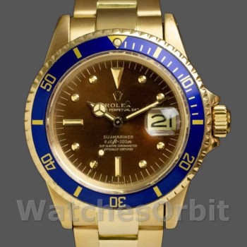 Replica Rolex Submariner 40 mm Uomo-1680/8-Calendario tropicale-Oro giallo Tropicale<br />