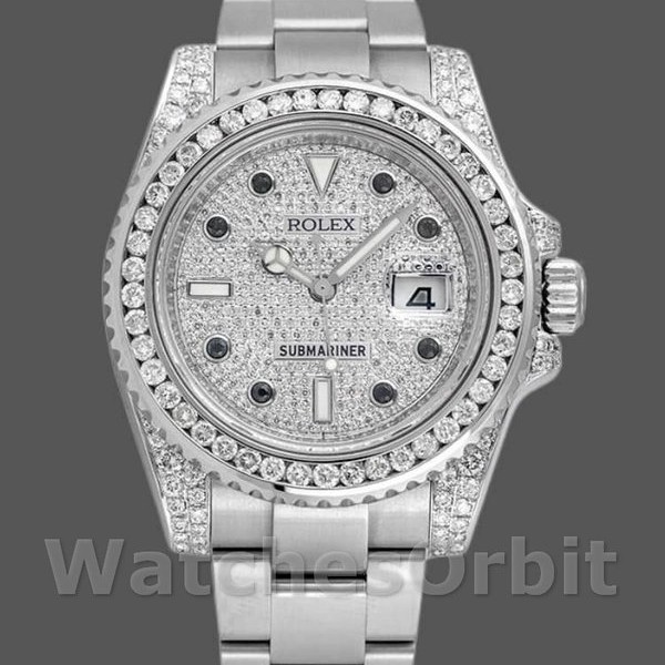 Replica Rolex Submariner Date 40mm Uomo-116610LN-Custom Diamond Paved <br />