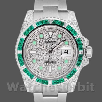Replica Rolex Submariner Date 40mm Uomo-116610LN-Custom Diamond-Acciaio inossidabile con pavé di diamanti