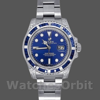 Replica Rolex Submariner Date 40mm Uomo-116610LN-Diamante personalizzato-Acciaio inossidabile-Comparto blu Blu