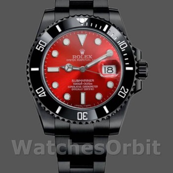 Replica Rolex Submariner Date 40mm Uomo-116610LN-Calrante rosso-Acciaio inossidabile PVD/DLC nero Rosso