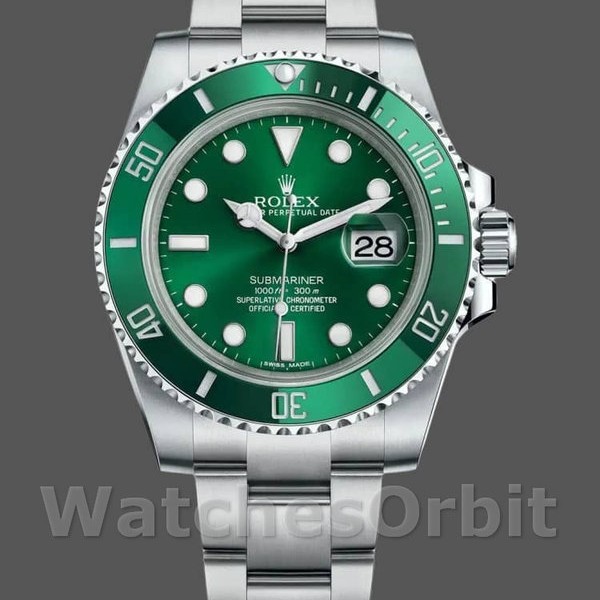Replica Rolex Submariner Date 40mm Uomo-116610LV-Acciaio inossidabile-Oyster-Giallo verde Quadrante verde