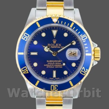 Replica Rolex Submariner Date 40mm Uomo-16613-Comparto Blu Blu