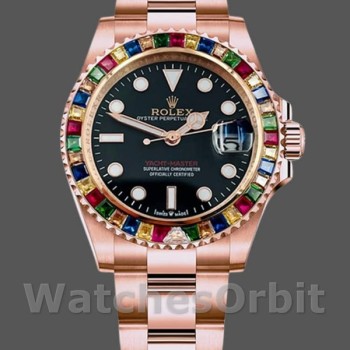 Replica Rolex Yacht-Master-116695, 40 mm, oro Everose, quadrante nero, Uomo Nero