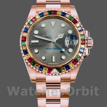 Replica Rolex Yacht-Master-116695, 40 mm, Oro Everose, Quadrante Grigio, Uomo Grigio