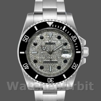 Replica Rolex Yacht-Master-116695 da uomo, 40 mm, acciaio inossidabile, quadrante con pavé di diamanti, uomo con pavé di diamanti