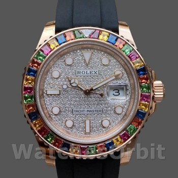 Replica Rolex Yacht-Master-116695SATS da uomo, 40 mm, pavé di diamanti