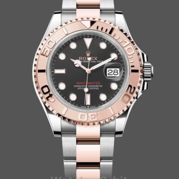 Replica Rolex Yacht-Master 126621-40mm, Oro Everose, Quadrante Nero, Uomo Nero