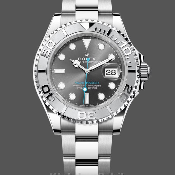 Replica Rolex Yacht-Master 126622-40mm, lunetta in platino, quadrante grigio rodio scuro, Uomo Grigio rodio