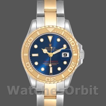 Replica Rolex Yacht-Master 29mm Donna-169623-Acciaio e oro giallo-Comparto blu Blu