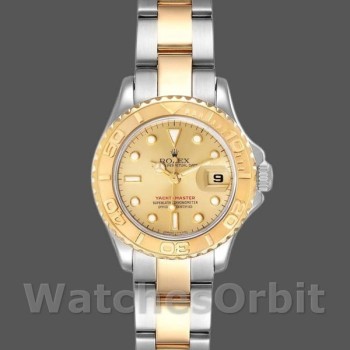Replica Rolex Yacht-Master 29mm Donna-169623-Acciaio e oro giallo-Calendario champagne Champagne