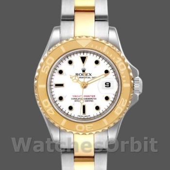 Replica Rolex Yacht-Master 29mm Donna-169623-Acciaio e Oro Giallo-Comparatore Bianco Donna