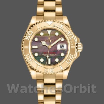 Replica Rolex Yacht-Master 29mm Donna-169628-Oro giallo-Comparatore nero MOP MOP