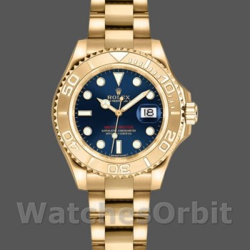 Replica Rolex Yacht-Master 29 mm Donna-169628-Oro giallo-Comparto blu Blu
