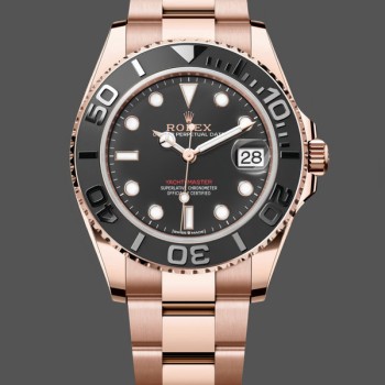 Replica Rolex Yacht-Master 37-m268655 donna, quadrante nero, bracciale Oyster, nero