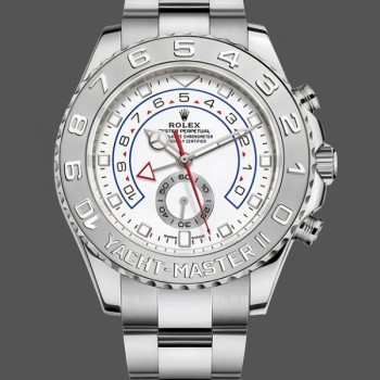 Replica Rolex Yacht-Master II-116689, 44 mm, Platino, Quadrante bianco, Uomo, Bianco
