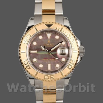 Replica Rolex Yacht-Master 40mm Uomo-16623-Acciaio e oro giallo-Comparto nero MOP Nero