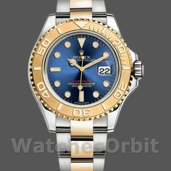 Replica Rolex Yacht-Master 40mm Uomo-16623-Acciaio e oro giallo-Comparto blu Blu