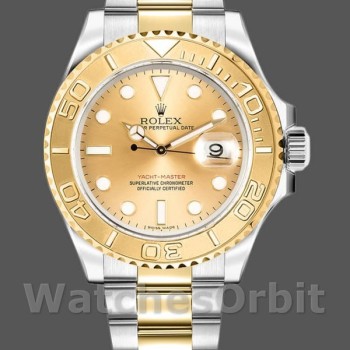 Replica Rolex Yacht-Master 40mm Uomo-16623-Acciaio e oro giallo-Calendario champagne Champagne