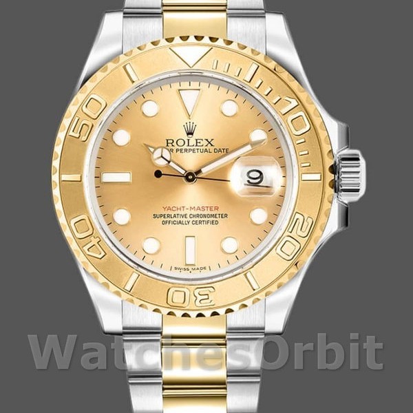 Replica Rolex Yacht-Master 40mm Uomo-16623-Acciaio e oro giallo-Calendario champagne Champagne