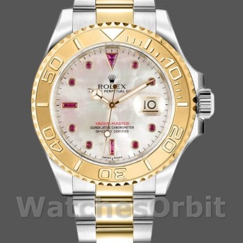 Replica Rolex Yacht-Master 40mm Uomo-16623-Acciaio e oro giallo-Comparto bianco MOP MOP