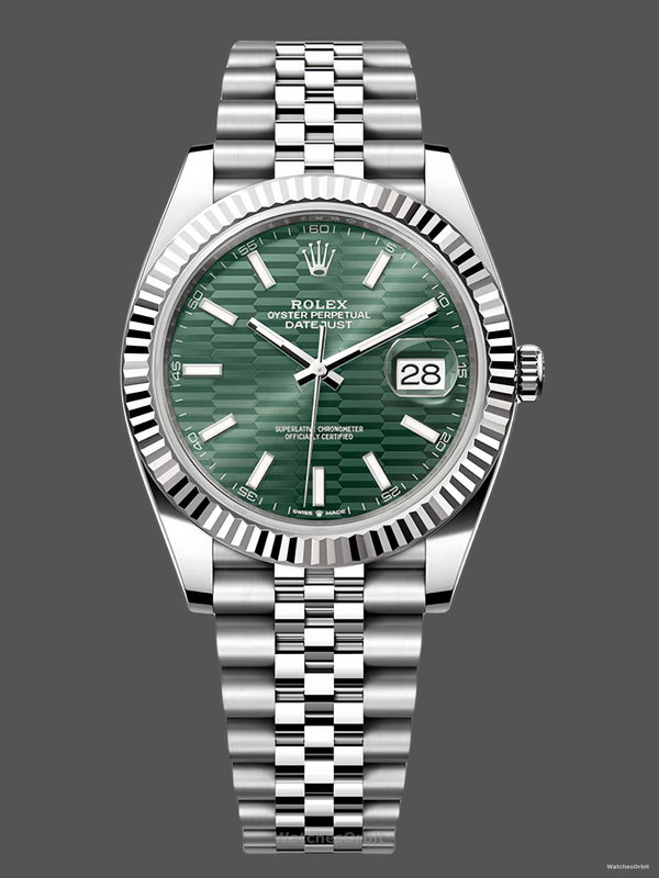 Rolex Datejust 41 in acciaio con lunetta zigrinata 126334 replica